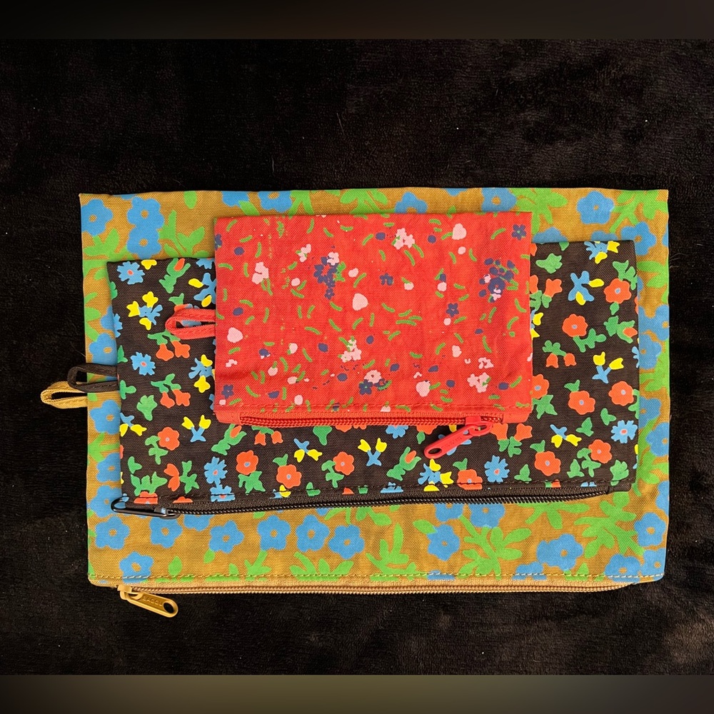 Baggu Calico Florals Zip Pouches